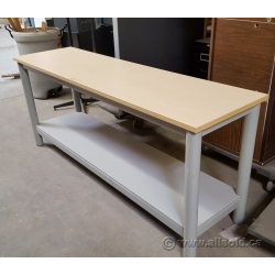 Blonde and Grey 72 x 18 Work Table Storage Shelf